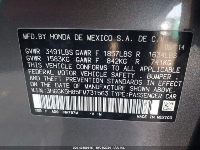 3HGGK5H85FM731563 Honda Fit Ex/ex-l