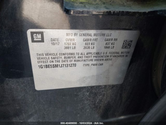1G1BE5SM1J7131270 Chevrolet Cruze Lt Auto