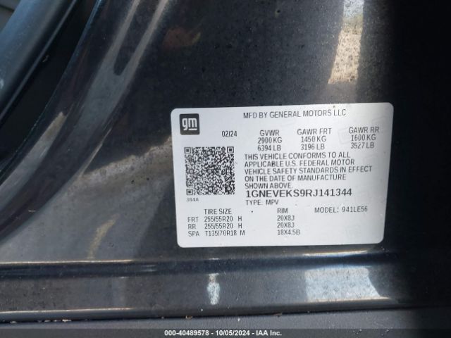 1GNEVEKS9RJ141344 Chevrolet Traverse Awd Ls