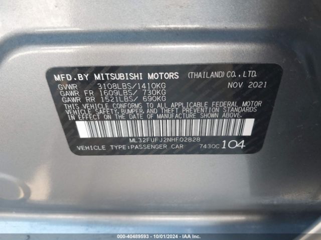 ML32FUFJ2NHF02828 Mitsubishi Mirage G4 Black Edition/es/le