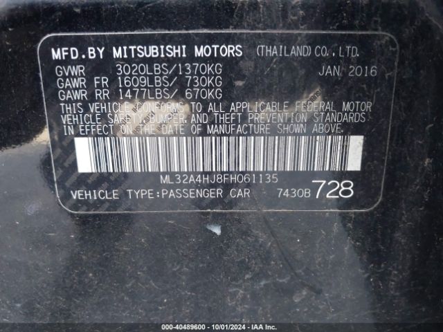 ML32A4HJ8FH061135 Mitsubishi Mirage Rf