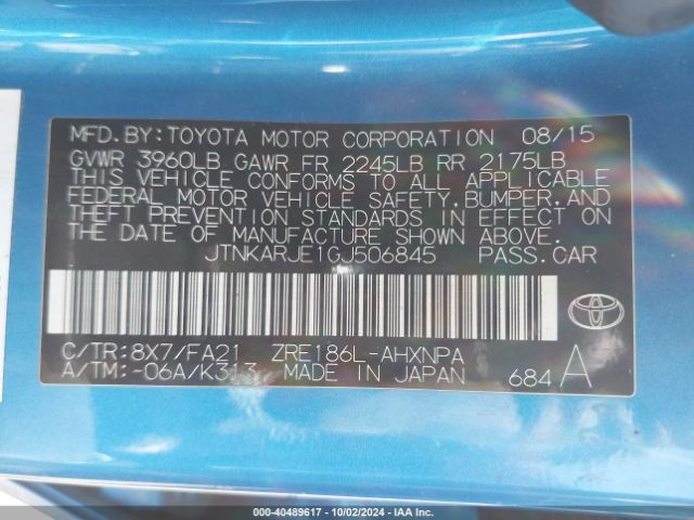 JTNKARJE1GJ506845 Scion IM