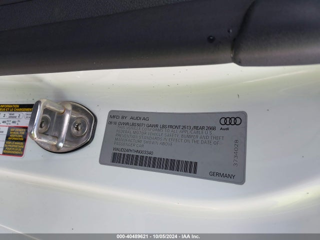 WAUD2AFH1HN003340 Audi A5 2.0t Sport