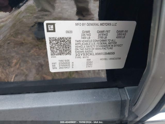 1GYS3CKLXMR154655 Cadillac Escalade Premium Luxury