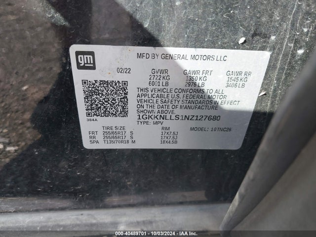 1GKKNLLS1NZ127680 GMC Acadia Awd At4