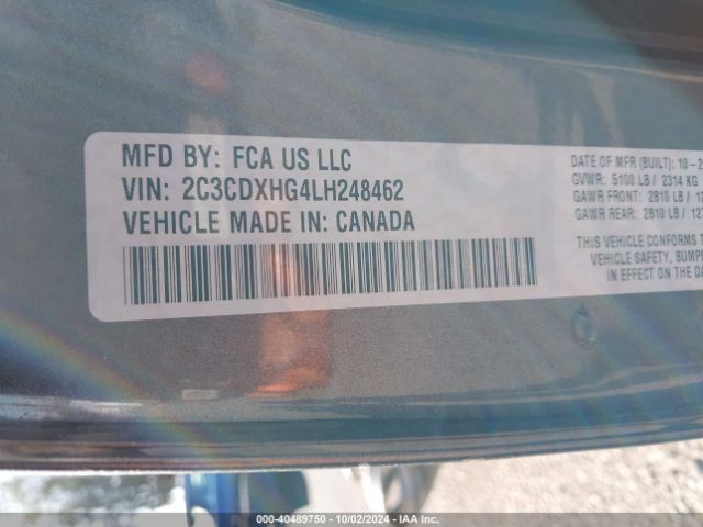 2C3CDXHG4LH248462 Dodge Charger Gt Rwd