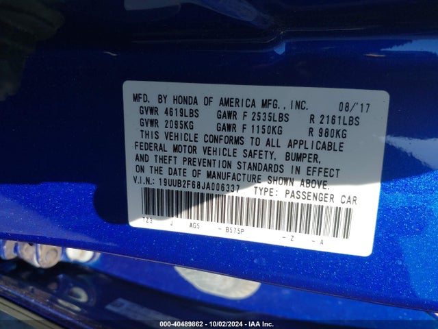 19UUB2F68JA006337 Acura Tlx Tech   A-spec Pkgs