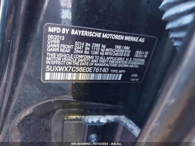 5UXWX7C56E0E76140 BMW X3 Xdrive35i