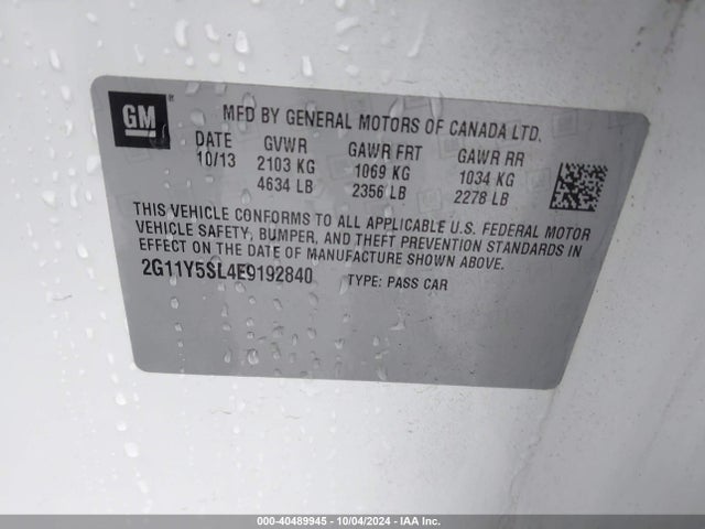 Chevrolet Impala 1ls 2014 2G11Y5SL4E9192840 Image 9