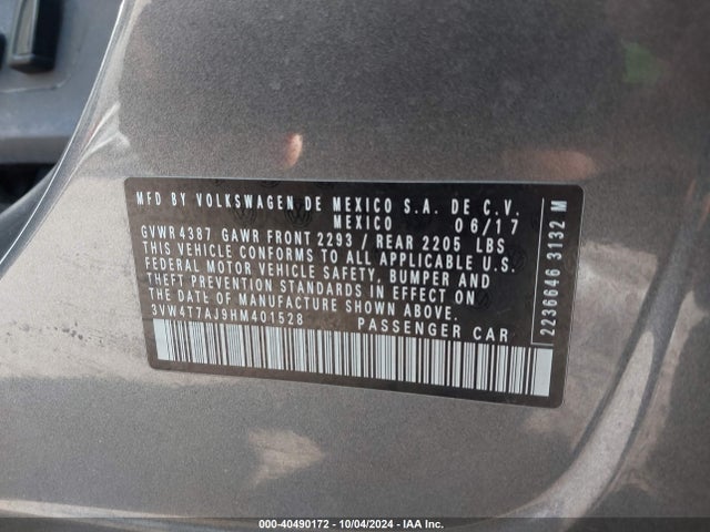 3VW4T7AJ9HM401528 Volkswagen JETTA GLI