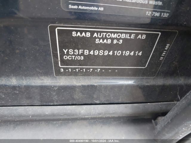 2004 SAAB 9-3 YS3FB49S941019414 Photo 8