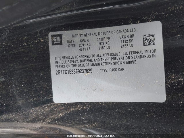 Chevrolet Camaro 2lt 2014 2G1FC1E33E9237629 Image 9