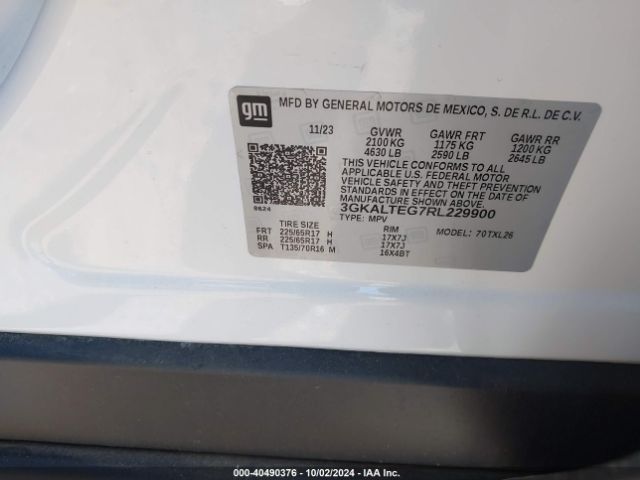 3GKALTEG7RL229900 GMC Terrain Awd Sle