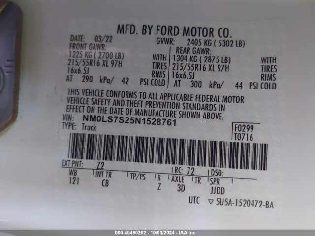 Ford Transit Connect Xl Cargo Van 2022 NM0LS7S25N1528761 Image 9