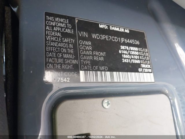 WD3PE7CD1JP644536 Mercedes-Benz Sprinter 2500 Standard Roof V6
