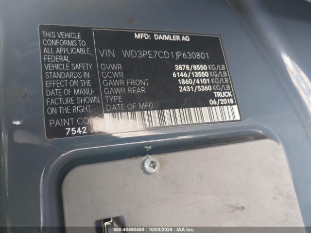 WD3PE7CD1JP630801 Mercedes-Benz Sprinter 2500 Standard Roof V6