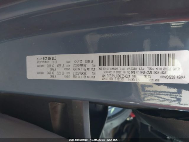 3C6URVJG5KE554524 RAM Promaster 3500 Cargo Van High Roof 159 Wb Ext