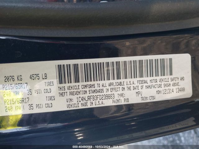1C4NJRFB3FD239883 Jeep Patriot Latitude
