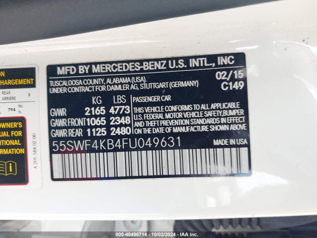 55SWF4KB4FU049631 Mercedes-Benz C 300 4matic/luxury 4matic/sport 4matic