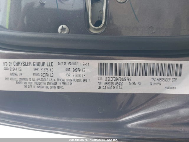 Dodge DART SXT 2015 1C3CDFBB4FD126760 Image 9