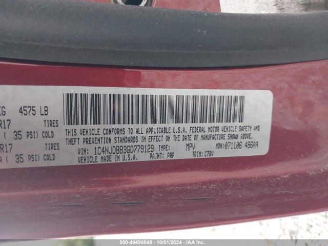 Jeep Compass Sport 2016 1C4NJDBB3GD779129 Image 9