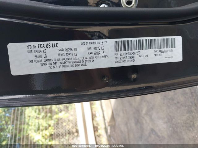 2C3CDXHG8JH167297 Dodge Charger Sxt Plus Rwd