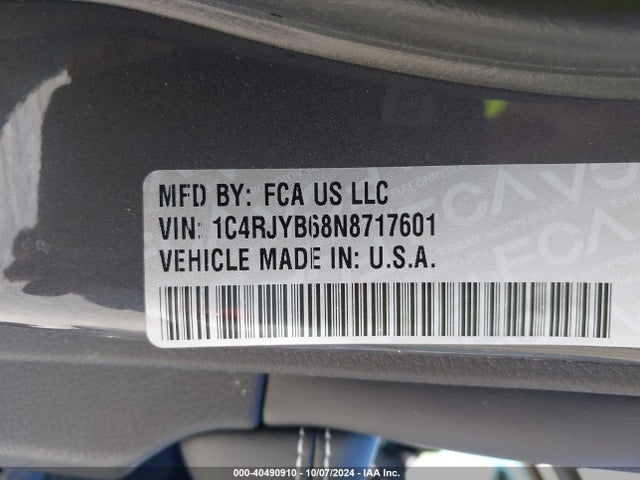 1C4RJYB68N8717601 Jeep Grand Cherokee 4xe Limited 4x4