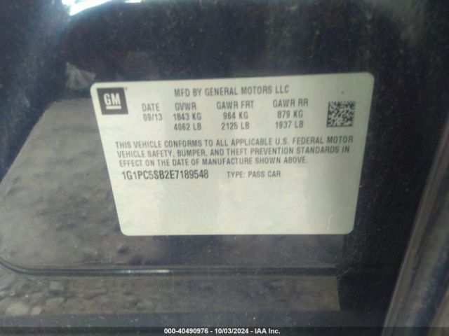 1G1PC5SB2E7189548 Chevrolet Cruze 1lt Auto