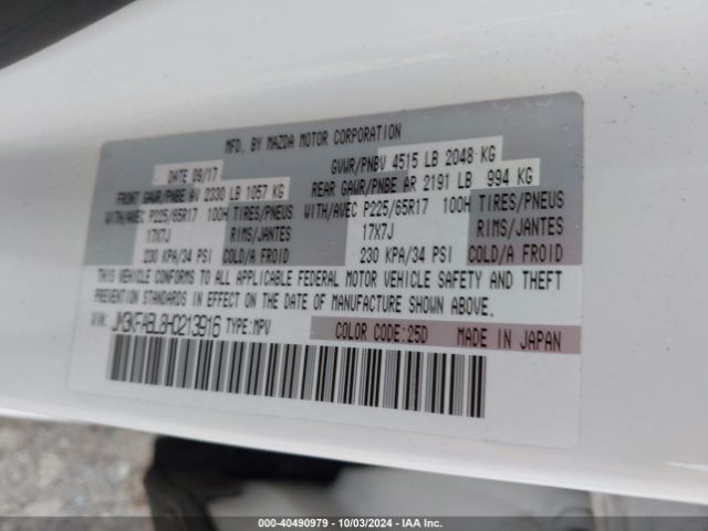 JM3KFABL8H0213916 Mazda CX-5 SPORT