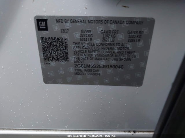 2G61M5S35J9150046 Cadillac XTS LUXURY