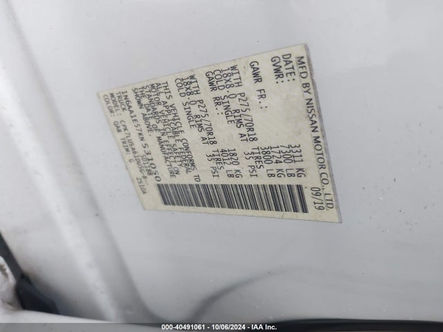 Nissan Titan Pro-4x 2019 1N6AA1E57KN531050 Image 9