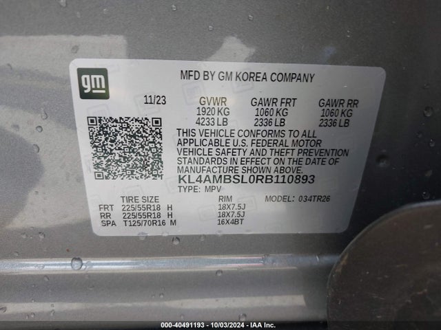 KL4AMBSL0RB110893 Buick Encore Gx Preferred Fwd