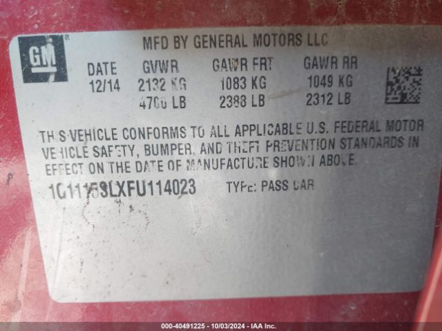 1G1115SLXFU114023 Chevrolet IMPALA 1LT