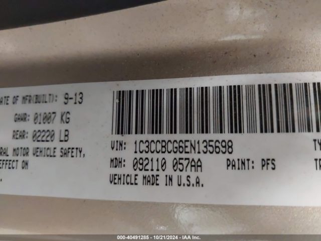 1C3CCBCG6EN135698 Chrysler 200 Limited