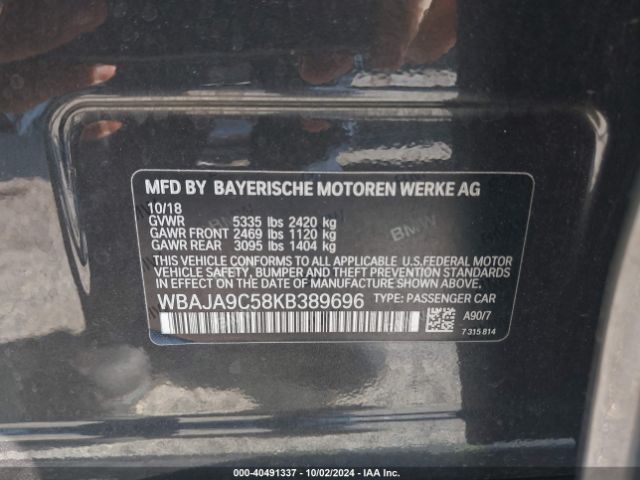 WBAJA9C58KB389696 BMW 530e Iperformance