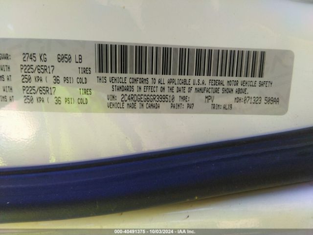 2C4RDGEG6GR399510 Dodge Grand Caravan R/t