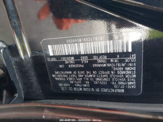 JN1BJ1CV6LW548060 Nissan Rogue Sport Sv Fwd Xtronic Cvt