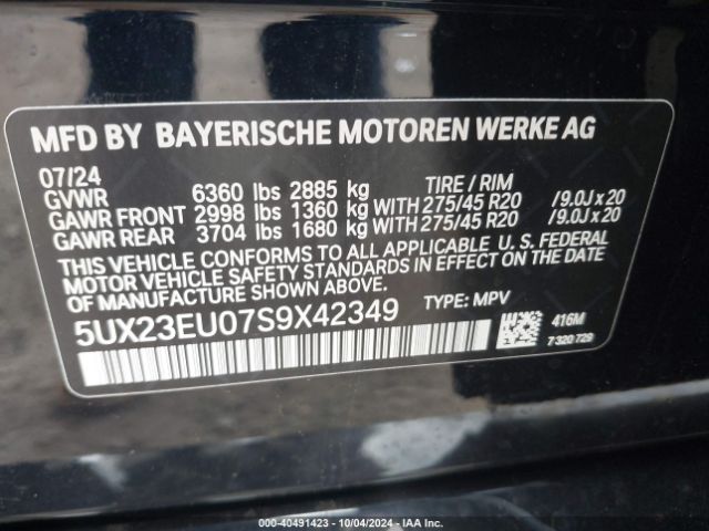 5UX23EU07S9X42349 BMW X5 Xdrive40i