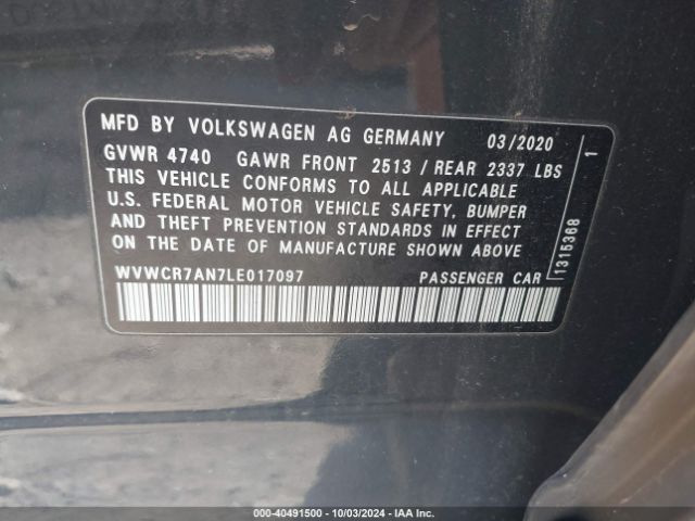 2020 VOLKSWAGEN ARTEON WVWCR7AN7LE017097 Photo 8