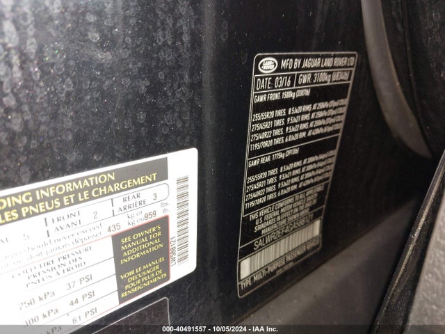 SALWR2EF4GA588121 Land Rover Range Rover Sport 5.0l V8 Supercharged/5.0l V8 Supercharged Dynamic