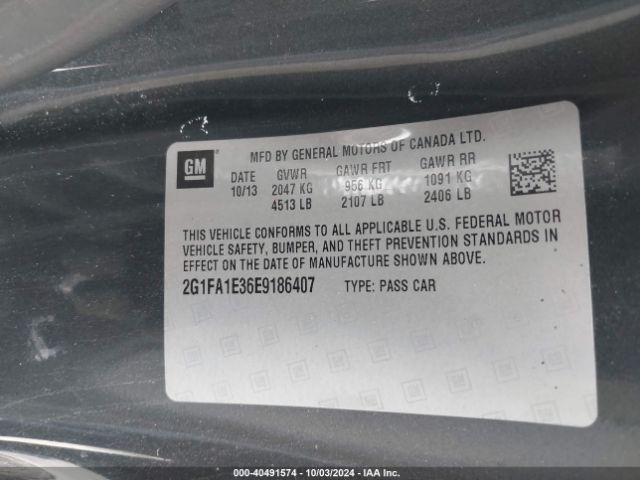 2G1FA1E36E9186407 Chevrolet Camaro 2ls