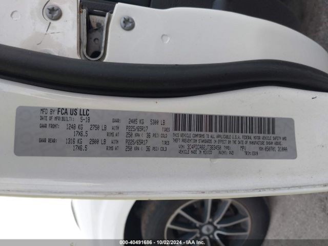 3C4PDCAB2JT383450 Dodge JOURNEY SE