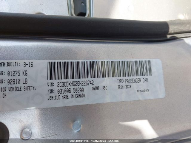 2C3CDXHG2GH226742 Dodge Charger Sxt