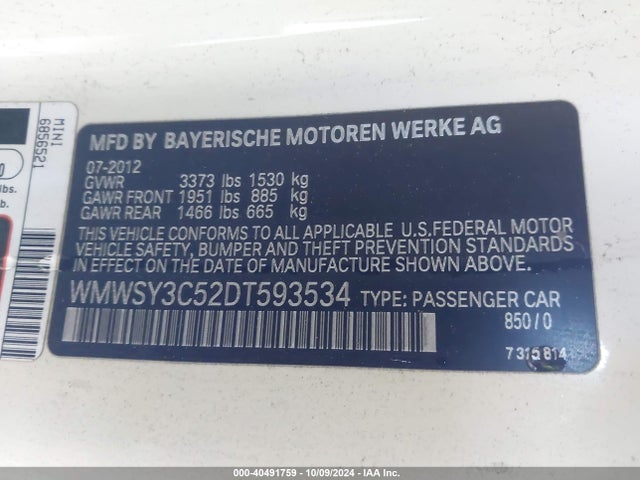 2013 MINI ROADSTER WMWSY3C52DT593534 Photo 8