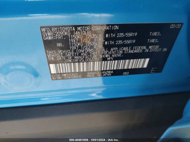 JTMC1RFV5LD053355 Toyota Rav4 Xle Premium