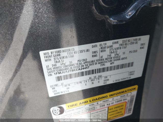 1FMJU1JT8KEA24457 Ford Expedition Xlt
