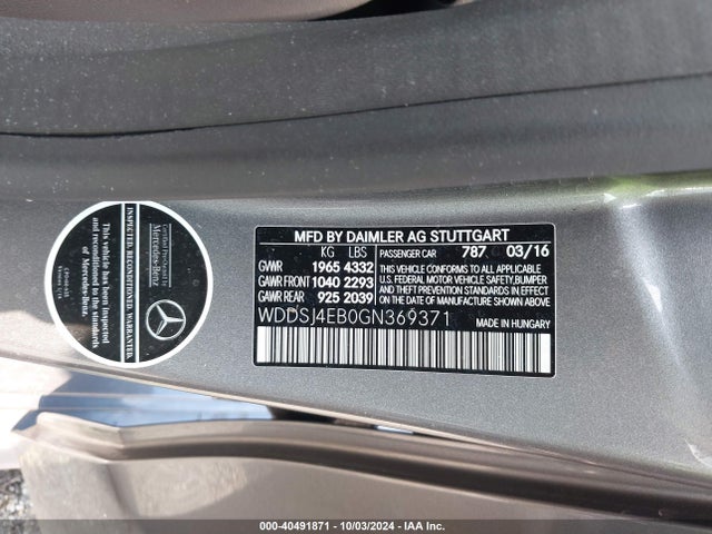 Mercedes-Benz CLA 250 2016 WDDSJ4EB0GN369371 Image 9