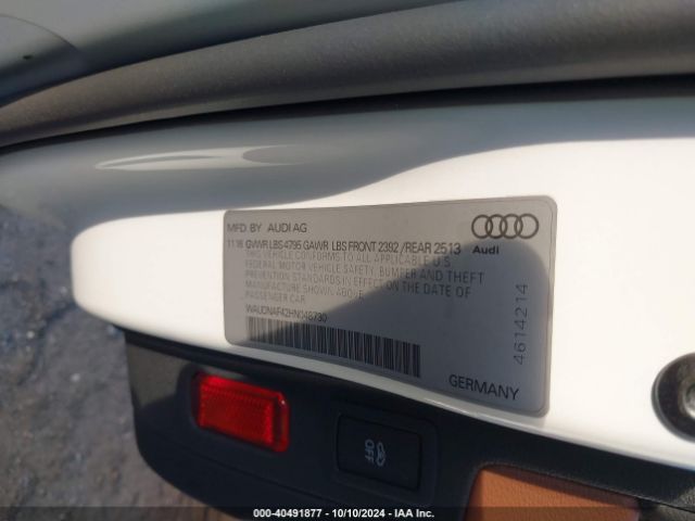 WAUDNAF42HN048730 Audi A4 2.0t Season Of Audi Premium