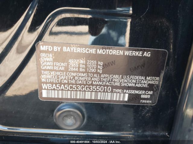 WBA5A5C53GG355010 BMW 528I