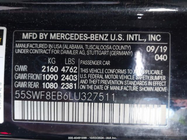 55SWF8EB6LU327511 Mercedes-Benz C 300 4matic